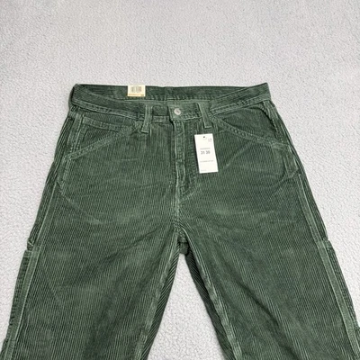 Levi's 568 Pants Mens 31x30 (34x30) Green Corduroy Wide Loose Carpenter Workwear - Image 1 of 4