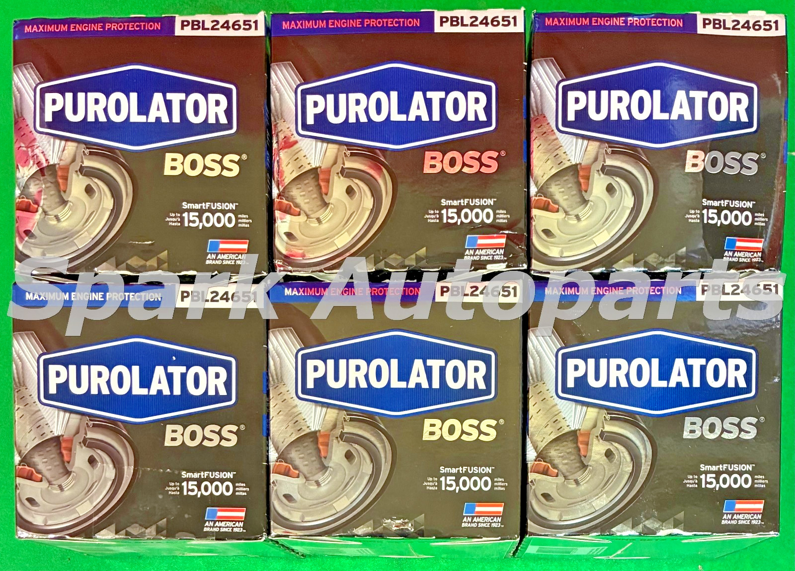 Case of 6 Engine Synthetic Oil Filter PUROLATOR BOSS PBL24651 For FORD, PH2