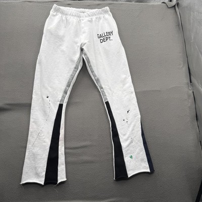 Gallery Dept Sweatpants Mens XL White Flare Leg Paint Splatter Colorblock USA