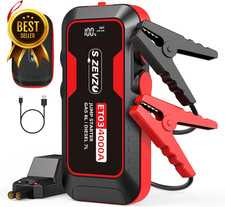 4000A Car Jump Starter 12V Battery Pack 74Wh LCD USB LED Booster Case