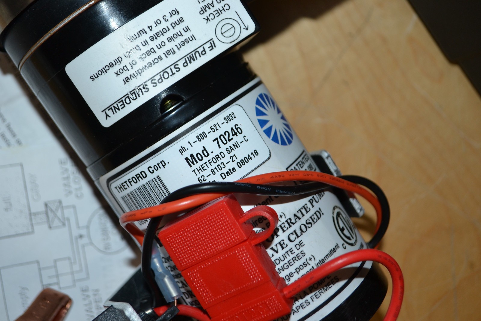 Thetford ~ 70246 Portable RV Sani-Con Tank Buddy 12v Pump System 21’ Retractable