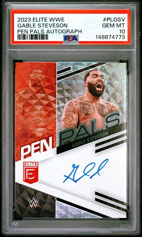 PSA 10 Gable Steveson 2023 Elite WWE Pen Pals Auto NFL UFC OLYMPIC GOLD  POP 1