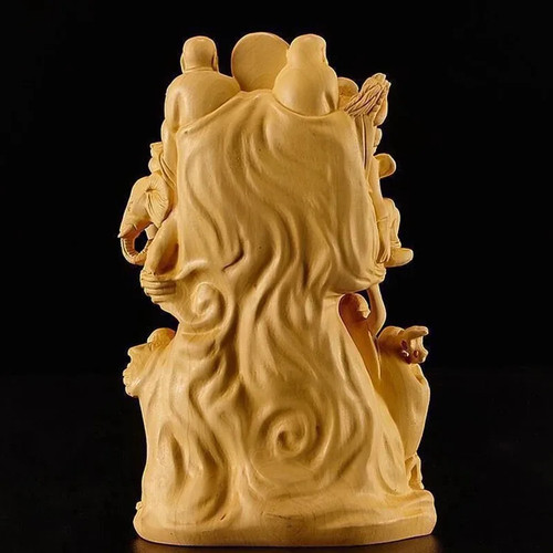 6,28" Klippe Zypresse Holz achtzehn Arhats Buddha Statue handgeschnitzt Ornament - Bild 4 von 4