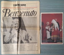 Giornale Papa Wojtyla Giovanni Paolo II Visita in Sardegna Unione Sarda 1985