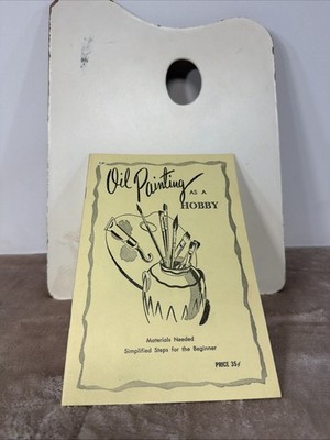 Vintage Artist Paint Palette 12 X 9 And VTG booklet For Beginners