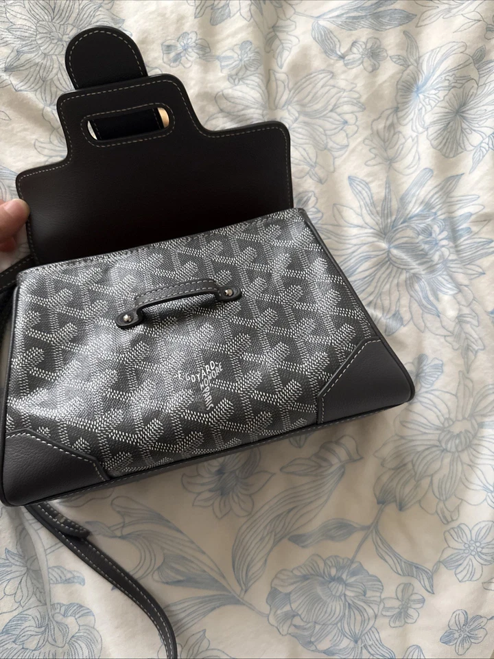 Goyard Mini Saigon Top Handle Bag Coated Canvas with Leather - Image 4 of 4