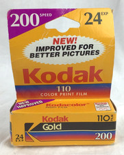 Vintage Kodak Gold 110 film 200 New expired sealed box exp 04/1998 24 Exposure