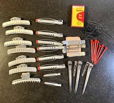 Lot of 50 Vtg. Aluminum Metal Perm Rods Hair Rollers Curlers Clips TipTop Goody