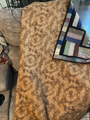 Reversible Quilted Patchwork Quilt  Twin 60x72 Cotton Multicolor/Brown