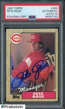 Pete Rose Signed 1987 Topps #393 Cincinnati Reds PSA/DNA 10 AUTO