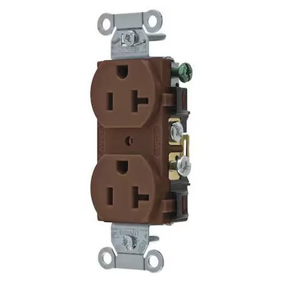 Bryant Crs20 Straight Blade Receptacle, 5-20R, 20 A, 125V Ac, 2 Pole, 3 Wire,