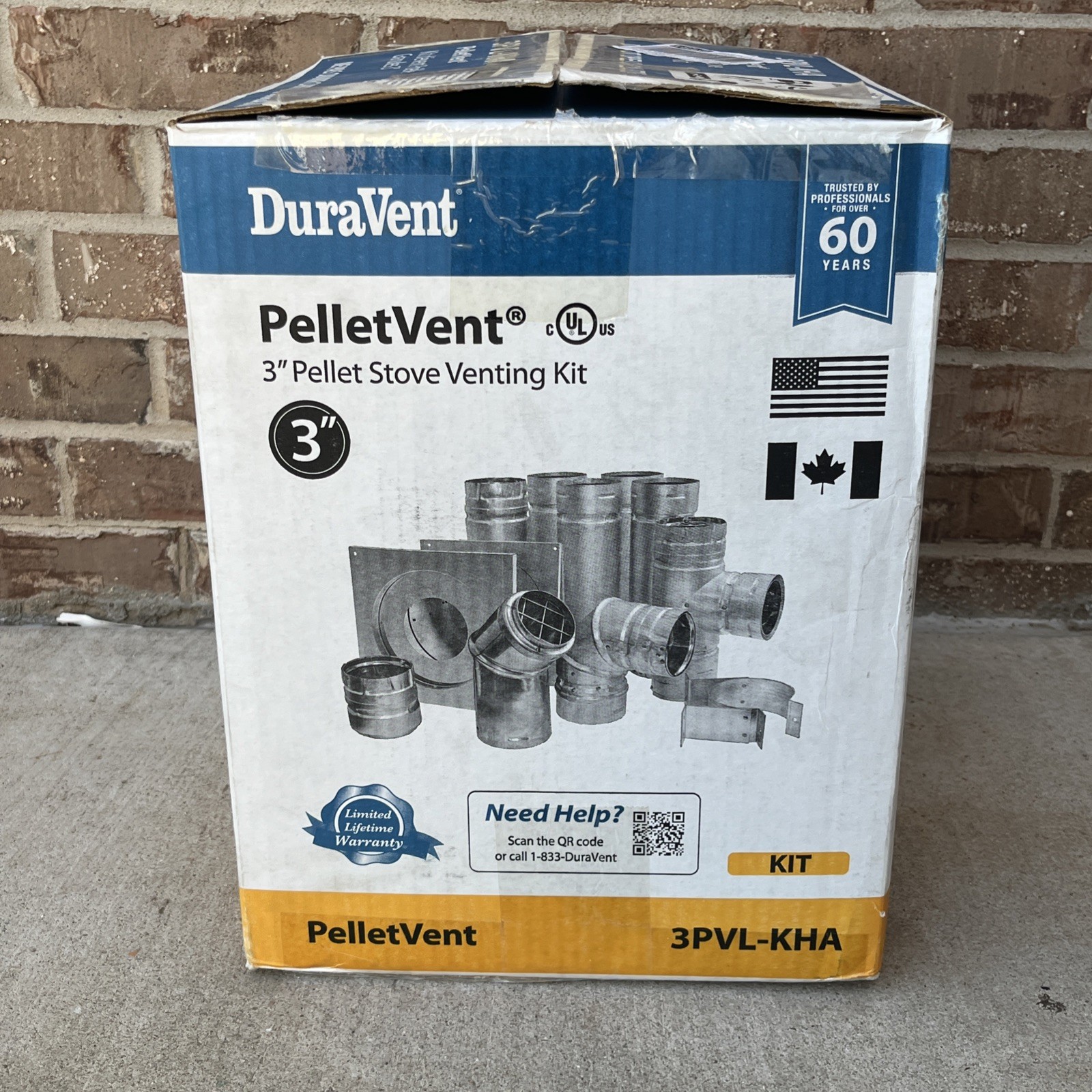 DuraVent PelletVent 3PVL-KHA 3" Through-Wall Pellet Stove Ch