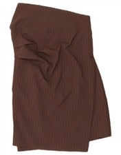 Zara Womens Strapless Dress UK 12 Medium Brown Pinstripe Polyester EB13
