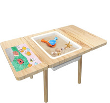Wooden Sensory Table for Toddlers 1-3 Flip-Adjustable Desktop Montessori - TTSZN