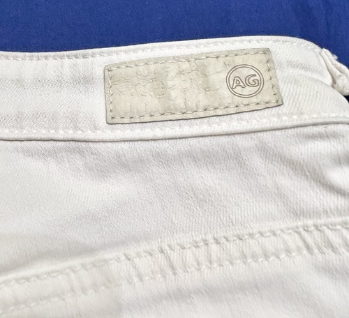 Pantalones Cortos AG Adriano Goldschmied Mujer 28 Blanco Brooke Bermudas Puños Hechos en EE. UU. - Imagen 7 de 18