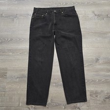 Vintage 1999 Levis 550 Jeans 38x30 Black Faded Relaxed Fit Red Tab 90s USA Style