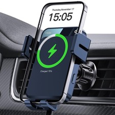 MOKPR Wireless Car Charger Auto-Clamping Air Vent Mount 15W Fast Charging