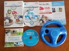Wii Sports (Nintendo Wii, 2006) No Manual Mario Kart Wii CIB Blue Wii Wheel READ