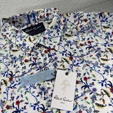 NWT Robert Graham men's XL Short Sleeve Button Down Shirt Fancy Abstract Floral
