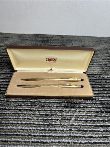 Cross 10k Gold Filled Pen Pen Pencil Set mit Etui
