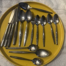 15 Pc Interpur INR3 Stainless Mixed Flatware Black Accent Satin Glossy Bowl