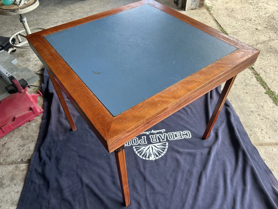 Mesa plegable vintage de metal Leg-O-Matic Lorraine Foto 3 de 4