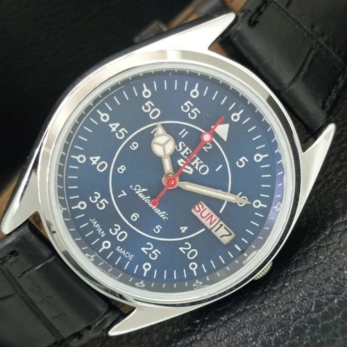 REFURBISHED SEIKO 5 AUTOMATIC 6309A JAPAN MENS VINTAGE BLUE DIAL WATCH a442259-4