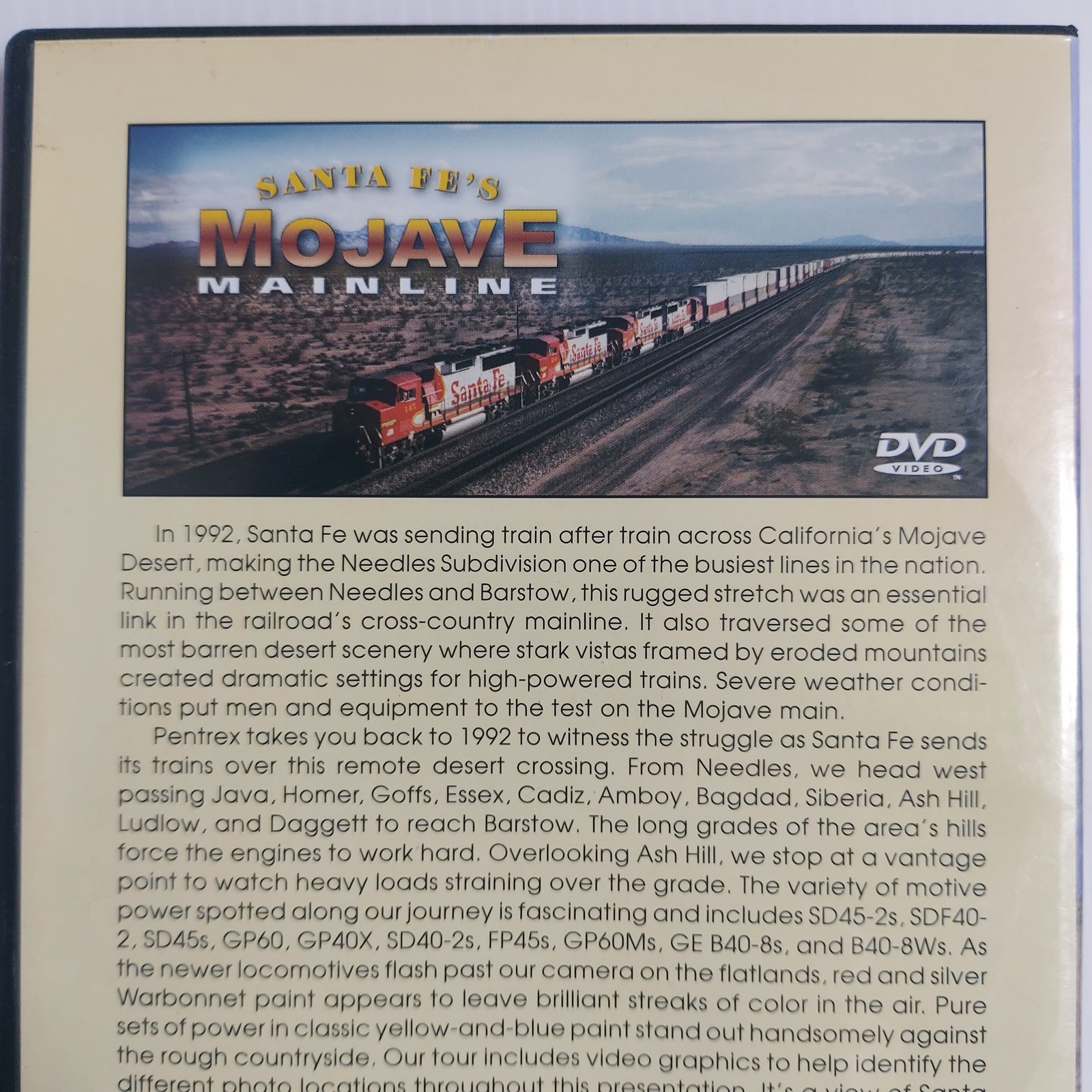 Santa Fe's Mojave Mainline DVD Pentrex Railroad Train Documentary ...