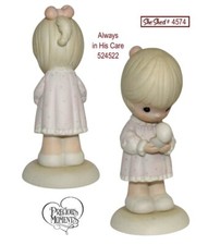 Precious Moments 1990 Always In His Care Figurine LE 524522 Girl Chick Egg VGC