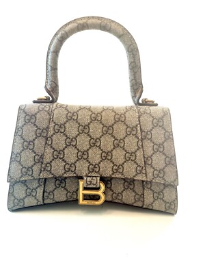 Gucci x Balenciaga The Hacker Project Hourglass Top Handle Bag GG Coated Canvas