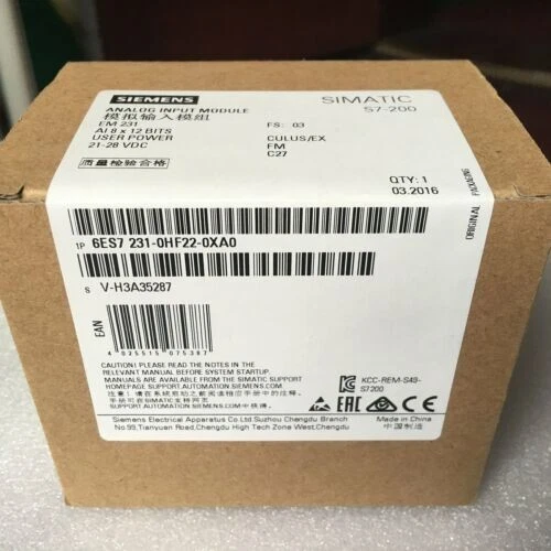 One Siemens 6ES7 231-0HF22-0XA0 Analog Input Module New - Picture 1 of 1