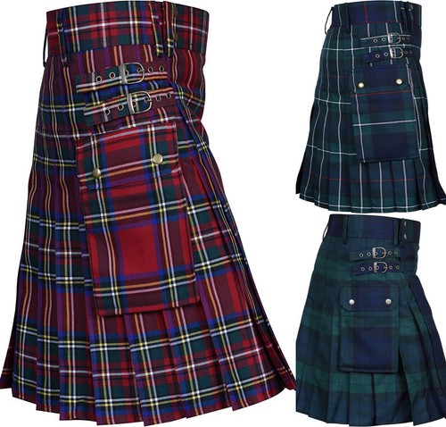 Herren Langlebig Rock Plissee Hochland Lässiger Kilt Schottischer Faltenrock DE - Bild 47 von 54