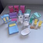 Plastic Doll Furniture Lot Play Toy Accessories Kitchen Bathroom Bed Chairs Desk