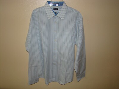 Arrow Shirt Fitted Wrinkle Free, Button Down Men's Size XL 17 1/2 (36-37) Blue