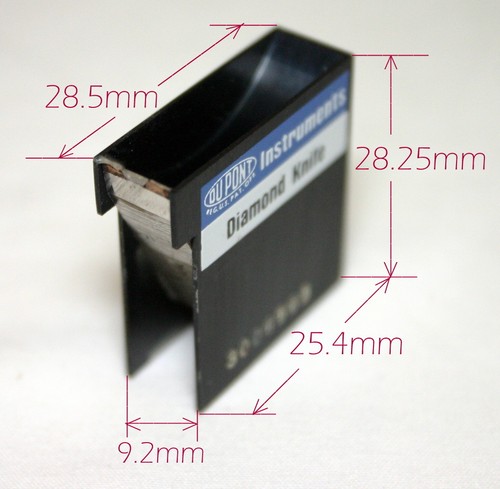 CUCHILLO DIAMANTE DUPONT PARA ULTRAMICROTOMÍA 45 GRADOS INCLUIDO ÁNGULO TIPO SU ESTILO N - Imagen 7 de 7