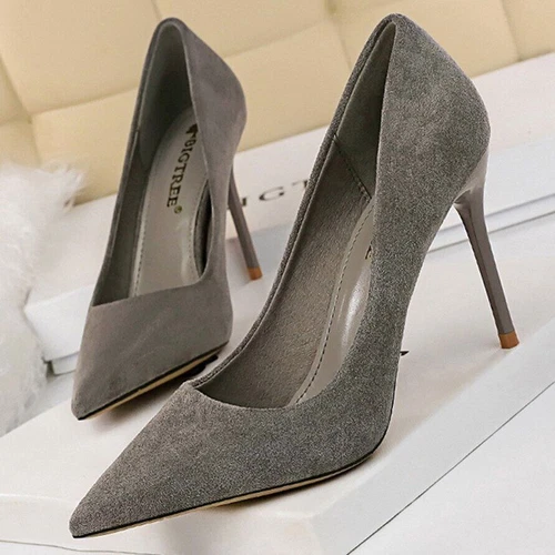 Sexy Damen-Pumps spitz zulaufend dünne High Heels modische Stilettos Partyschuhe - Bild 10 von 29