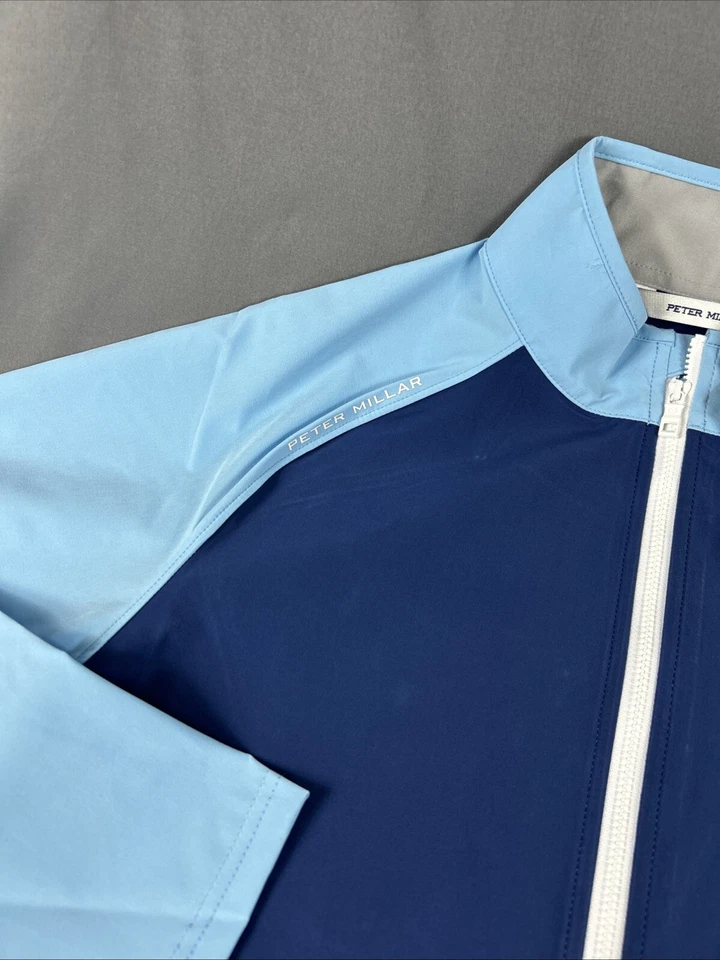 Peter Millar Golf Rain Jacket Pinehurst US Open Logo Medium Blue Crown Sport NWT - Image 3 of 4
