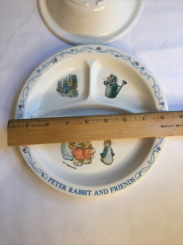 JUEGO DE PLATOS Y CUENCOS DIVIDIDOS VINTAGE EDEN PETER CONEJO Y AMIGOS PARA UN NIÑO - Imagen 4 de 10