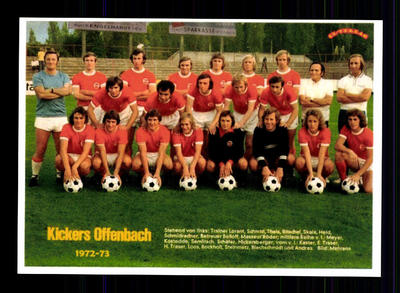 Kickers Offenbach Team Card 1972-73 Excellent