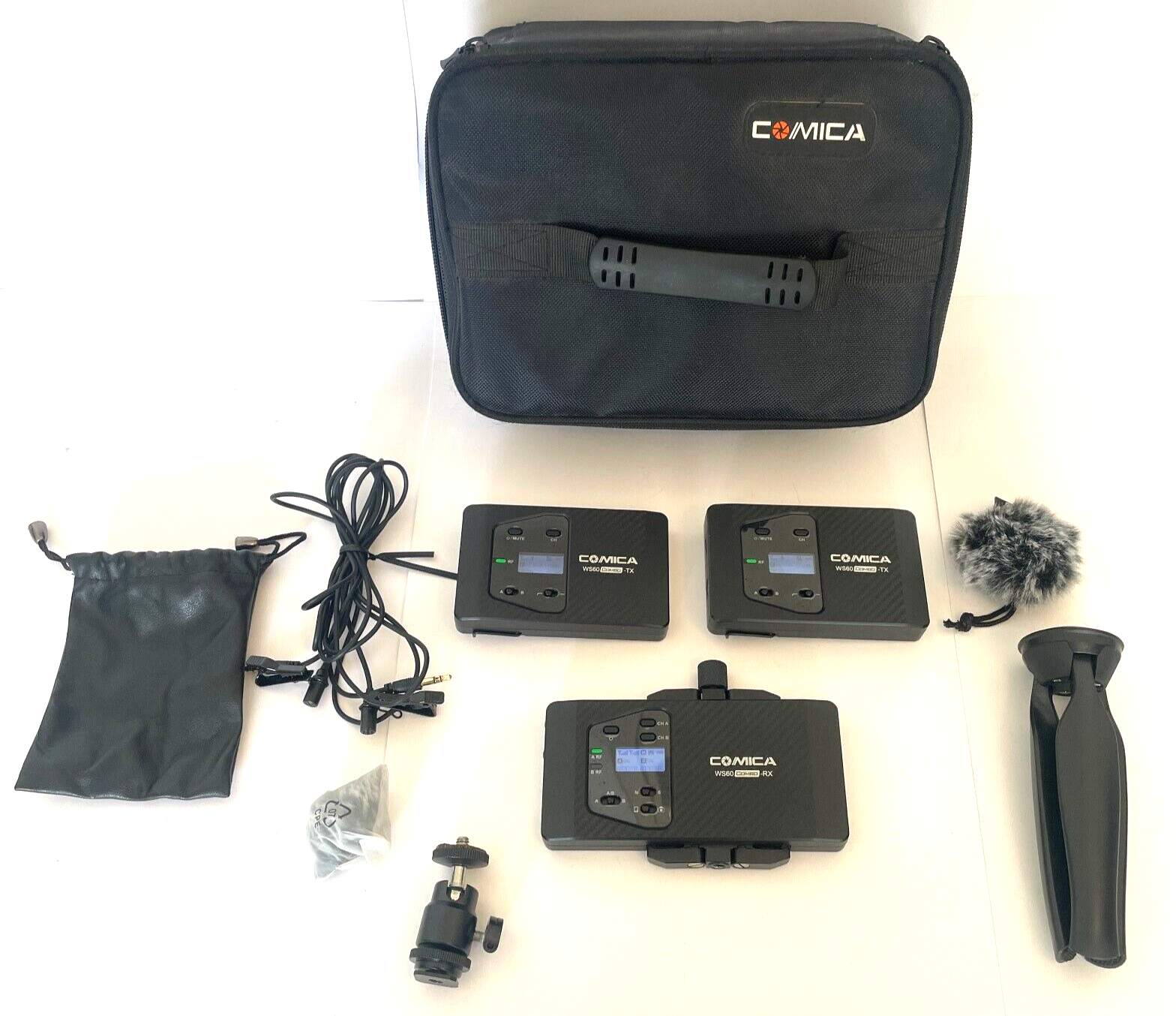 Comica Wireless Lavier Microphone CVM WS 60 Combo UHF 12 for iPhone Vlog Youtube