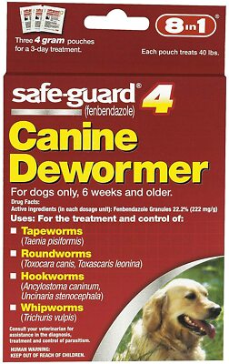 8in1 Safe-Guard Canine De-Wormer for Large Dogs, day treatment