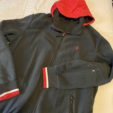 Polo Ralph Lauren Black Red Fleece Full Zip XLT XL Tall