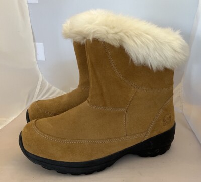 Sorel Northern Lite Brown Suede Faux Fur Waterproof Winter Snow Boots Sz 9 Zip