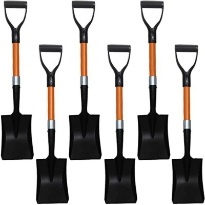 27'' Square Garden Shovel Hand Digging Shovel With D-Cup Handle Heavy Duty 6pack