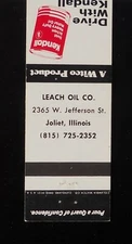 1980s? Leach Oil Co. Kendall Motor Oil 2365 W. Jefferson St. Joliet IL Will Co