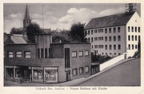 Uebach-Palenberg AK 1939 Neues Rathaus Kirche Nordrhein-Westfalen 2503233