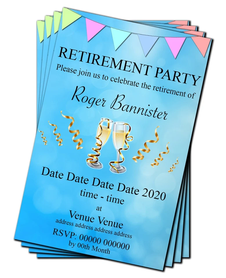 RETIREMENT LEAVING PARTY Invitation, Personalised + Digital Option - Image 3 of 4