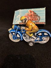 Tin Toy Friction Powered Motorkerekpar Motorcycle W/Box B1