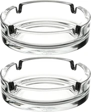 Glass Ashtrays for Cigarettes, Portable Decorative Modern Ashtray for Home Offic