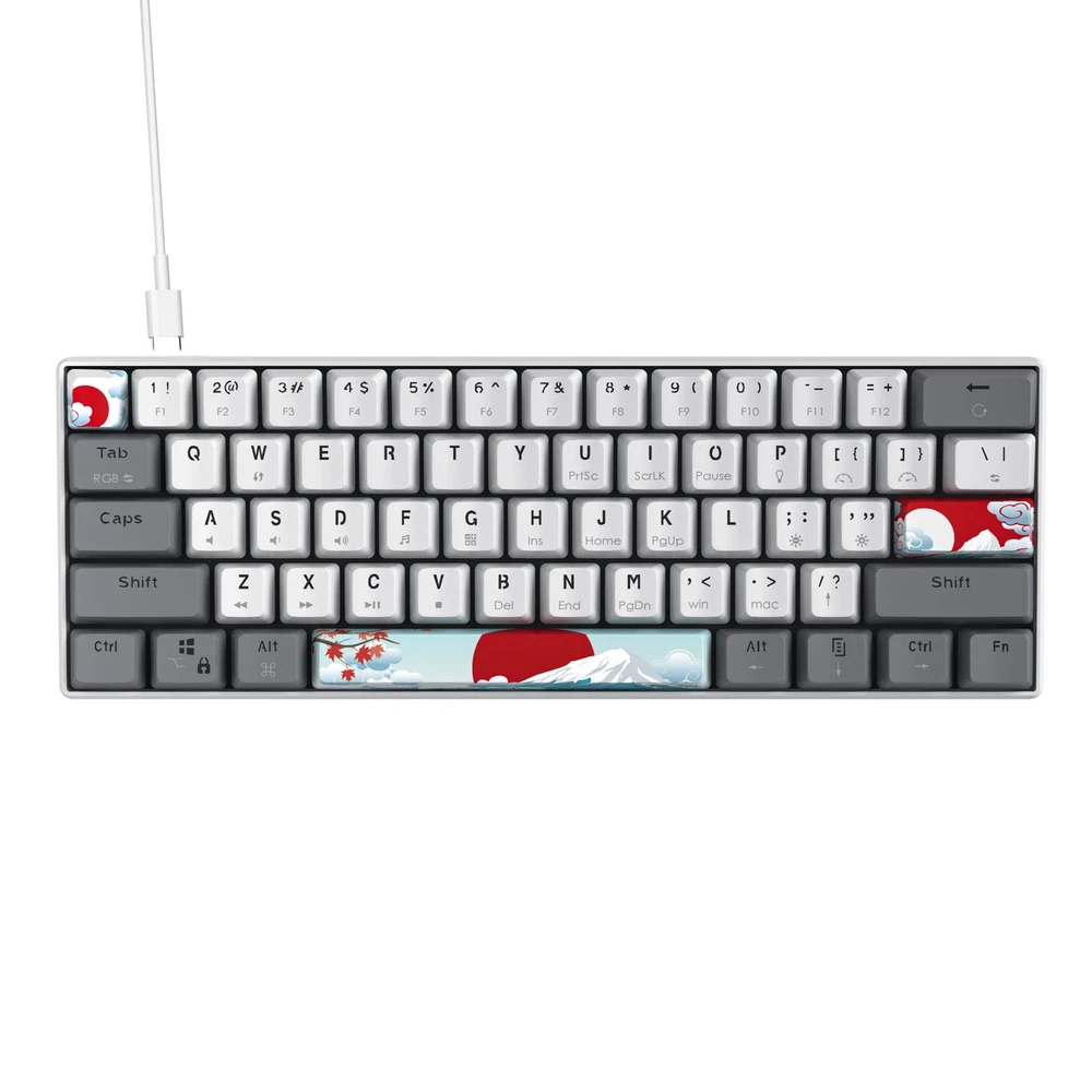 Ultra-Compact 60% RGB Mechanical Gaming Keyboard with Red Switches
